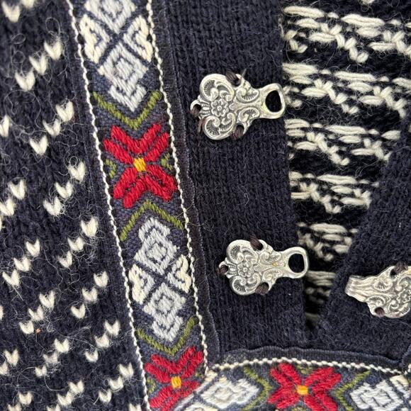 VTG L.L. Bean Women's Birdseye Nordic Fisherman Sweater Made in Norway Size M - Picture 6 of 7